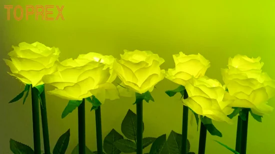 Luces de jardín Favores de boda Decorativo Impermeable Al aire libre Artificial LED Rosa Flor Tallo
