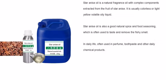99% Aceite esencial de anís estrellado para sabor y fragancia CAS 8007